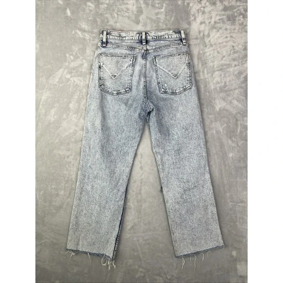 Hudson Jeans Womens 29 Blue Fray Light Wash Denim High Rise Distressed - Picture 11 of 12